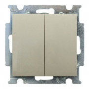 Переключатель двухклавишный ABB Basic 55 цвет шампань (2006/6/6 UC-93)