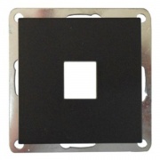 Накладка с суппортом розетки компьютерной  и телефонной на 1 вход (черн.бархат) БЕЗ разъема LK60