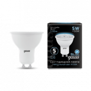 Лампа Gauss MR16 5W 530lm 4100K GU10 LED 1/10/100