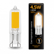 Лампа Gauss G9 AC220-240V 4.5W 380lm 3000K стекло LED 1/10/200